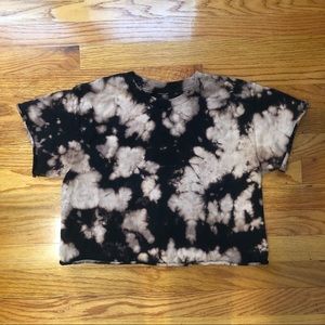 Hand bleach dye crop top